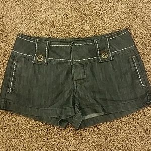 Junior's Denim Dark Blue Short Shorts Size…